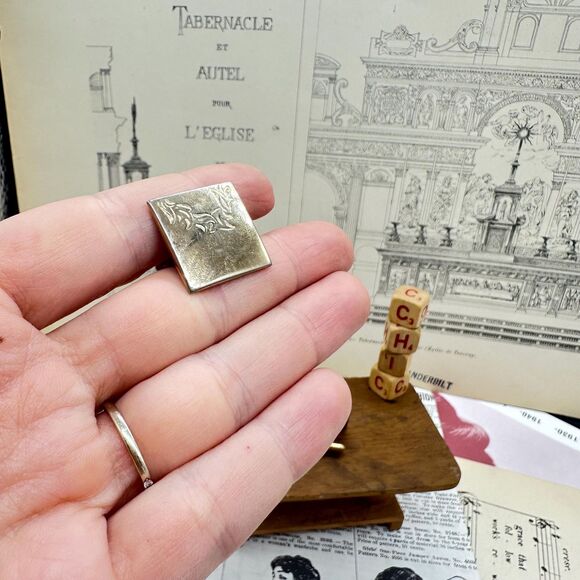 Vintage Swank Yellow Gold Plated Leaf Floral Cufflinks - Picture 4 of 8